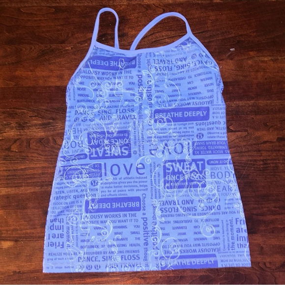 Lululemon Blue Swirl Manifesto Power Y Tank Top - Picture 2 of 5
